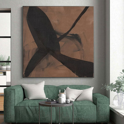 “Brown - Black Intertwined Forms” Abstract Acrylic Art CT0267