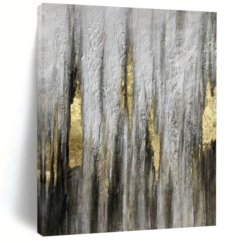 “Gilded Sparkle Drips” Abstract Acrylic Art CT0321