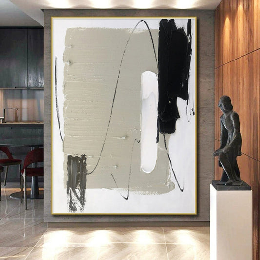 “Gray - Black - White Minimalist Abstraction” - Abstract Minimalist Art CT0502