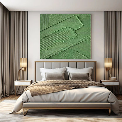 “Green Textured Ridges” Impasto - Style Acrylic Art CT0198