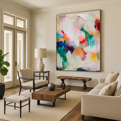 “Colorful Free - form Collage”，Abstract Expressionist Art CT0597