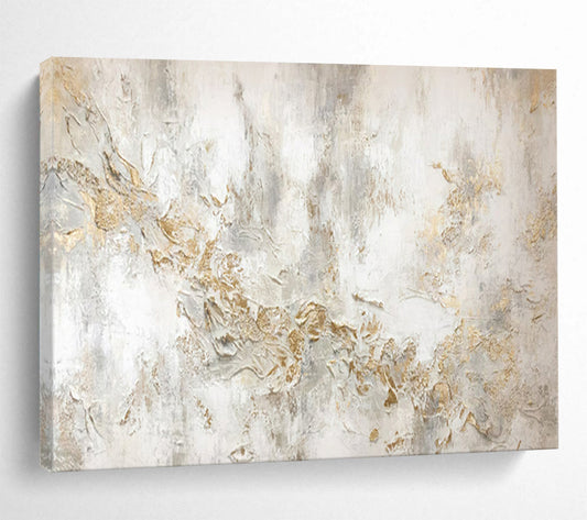 “Light and Gold Abstract” – Textured Abstract Acrylic Painting CT1772
