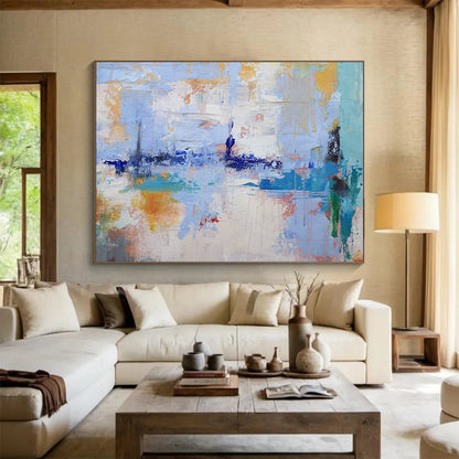“Pastel Cityscape Whispers” – Abstract Impressionist Acrylic Painting CT1746