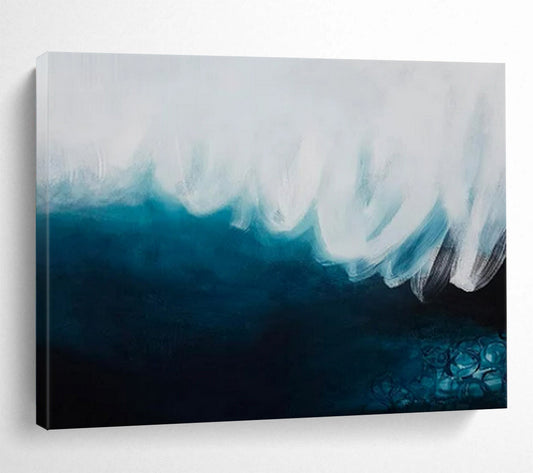 “Ocean’s Embrace” - Blues, whites; sweeping, fluid forms mimicking waves CT1498