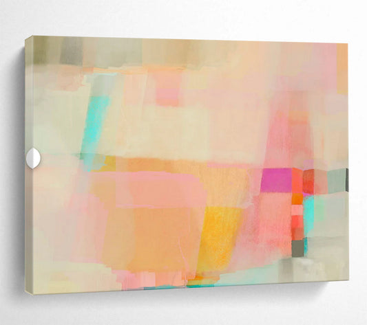 “Pastel Patchwork” - Soft pinks, oranges, blues; blended, airy geometric shapes CT1499