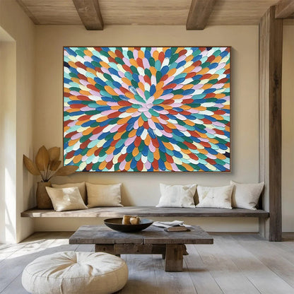 “Rainbow Petals” – Pointillist - Inspired Acrylic Painting CT1743