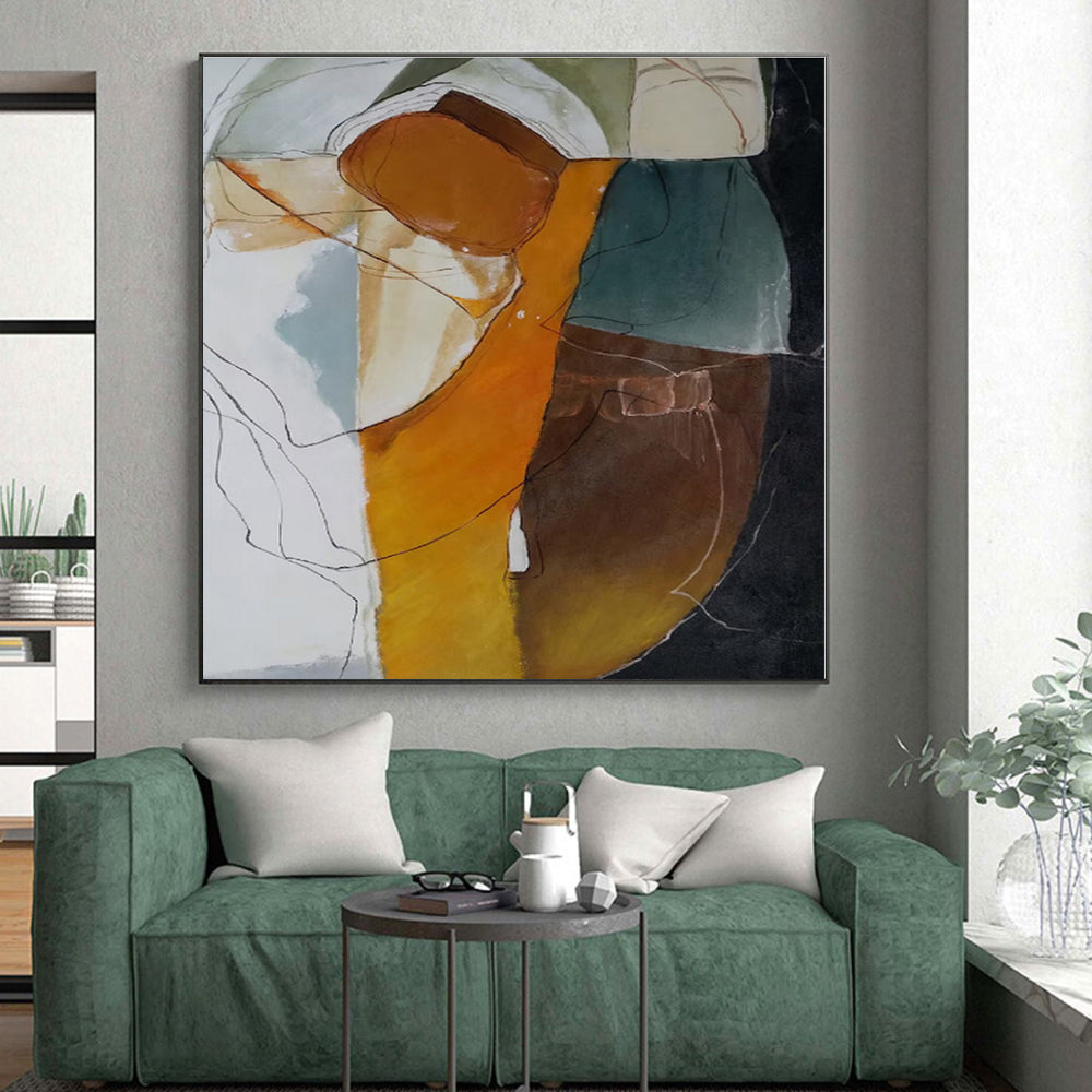 “Colorful Abstract Figure with Lines” - Abstract Expressionist Art CT0401