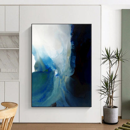 “Blue and Black Fluid Abstraction”，Abstract Fluid Art CT0587