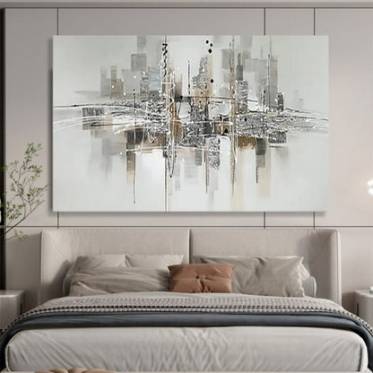 “Urban Echoes” – Monochromatic grays, blacks with energetic, abstract cityscape lines CT1690