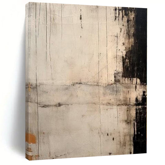 “Black - White - Gray Textured Abstraction” Minimalist Acrylic Art CT0244