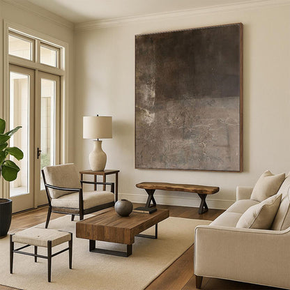 “Earthy Textured Canvas”，Abstract Textural Acrylic Painting CT0549