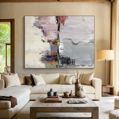 “Gray - Colorful Abstract Landscape” - Abstract Impressionistic Painting CT0402