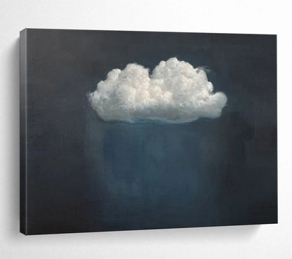 “Lone Cloud” - Dark grays, whites, soft blues; simple, isolated cloud against dark background CT1524