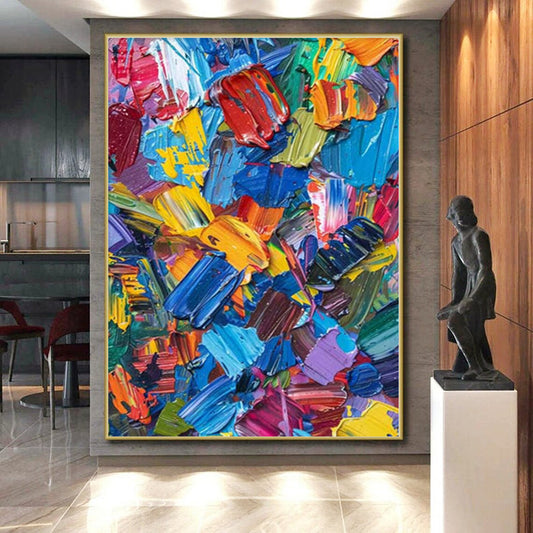 “Colorful Palette Knife Abstract” Impasto - Style Acrylic Art CT0229