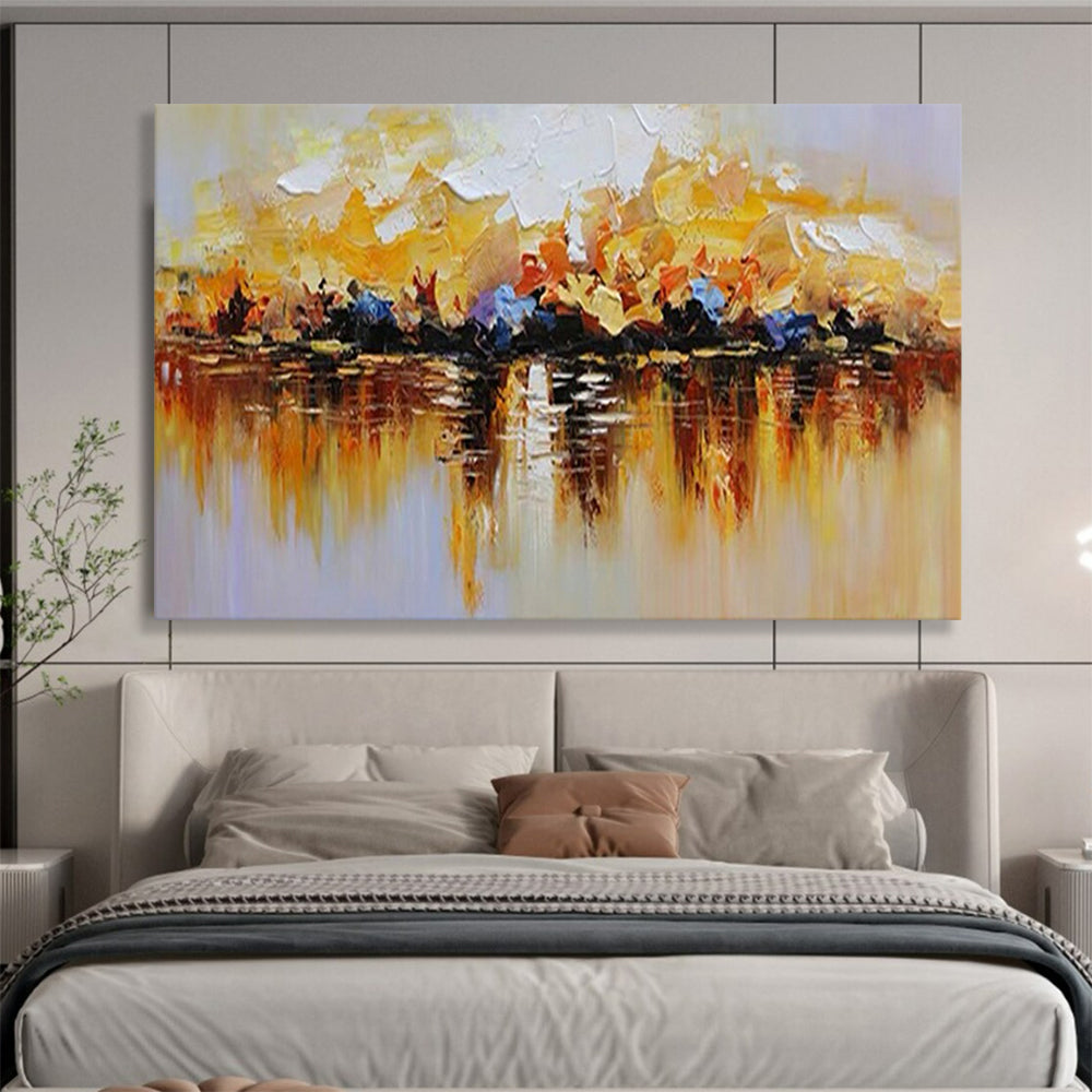 “Colorful Lake Reflection” - Yellow, orange, red, blue, purple; a lake with colorful trees reflected CT1559