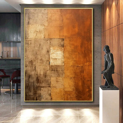 “Textured Rustic Patchwork” Abstract Acrylic Art CT0338