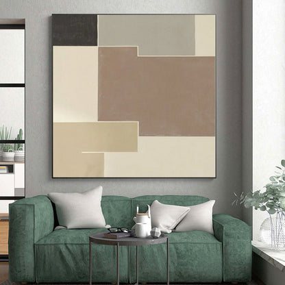 “Neutral Geometric Harmony” Abstract Acrylic Art CT0334