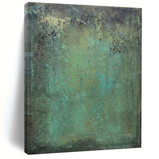 “Teal - Green Textured Patina”，Abstract Textured Art CT0642