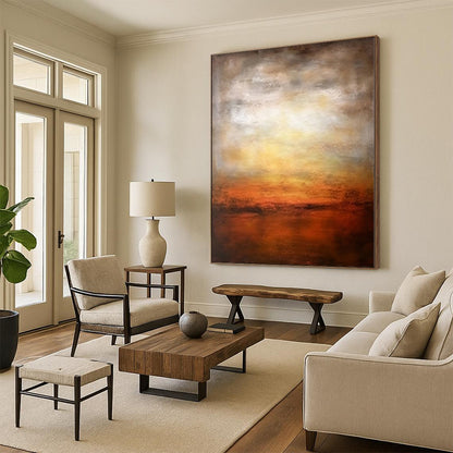 “Warm Horizon Glow” Abstract Acrylic Art CT0287