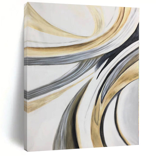 “Textured Black - White Cross” Abstract Acrylic Art CT0320