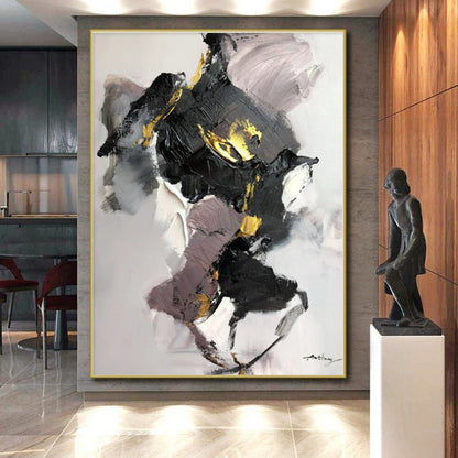 “Black - Gold - Purple Abstract” - Abstract Expressionist Art CT0511