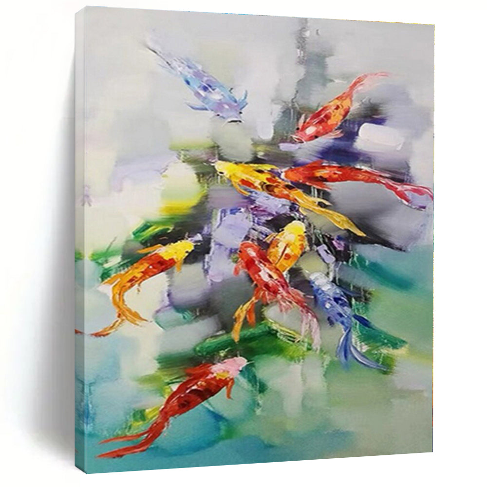 “Colorful Koi Fish Abstraction” - Abstract Animal - Themed Art CT0432