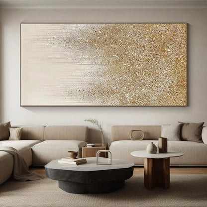 “Gilded Glitter Drips” Abstract Acrylic Art CT0281