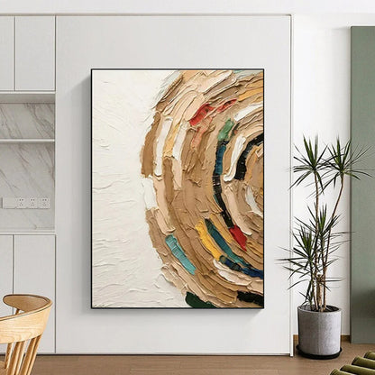 “Colorful Swirl in Beige”，Textured Abstract Style CT0663