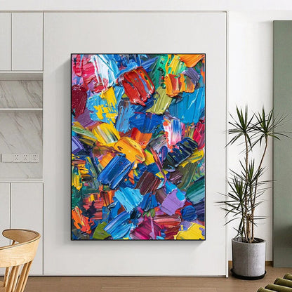 “Colorful Palette Knife Abstract” Impasto - Style Acrylic Art CT0229