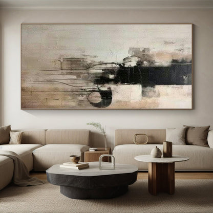 “Black - White - Gray Dripping Abstraction” Abstract Acrylic Art CT0251