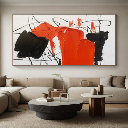 “Red - Black - White Abstract” - Abstract Expressionist Art CT0513