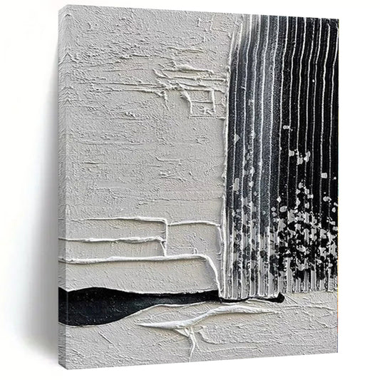 “Layered Gray - Black Textures” Abstract Acrylic Art CT0280