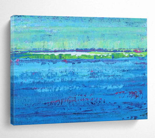 Vibrant Blue Waters & Colorful Horizon - Impressionistic Seascape CT1793