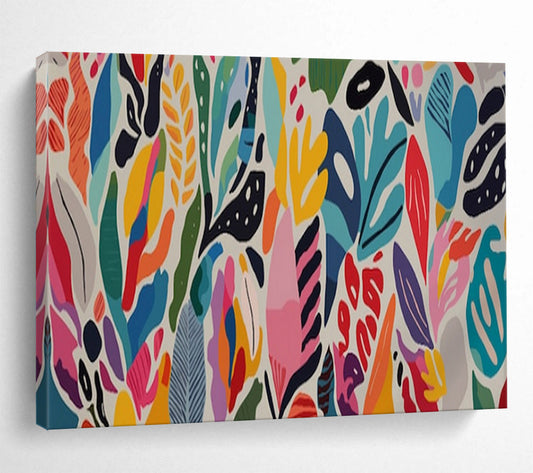“Hand - painted Colorful Foliage” - Vibrant floral pattern in diverse colors CT1649