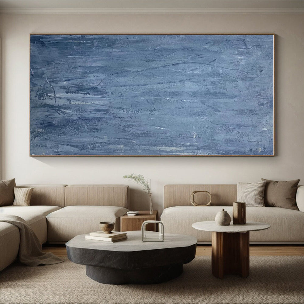 “Blue Textured Abstraction” - Abstract Expressionist Art CT0459