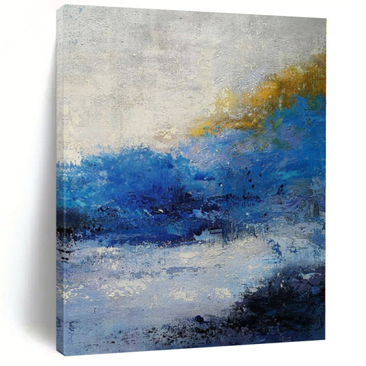 “Blue and Yellow Abstract Landscape”，Impressionistic Abstract Painting CT0362