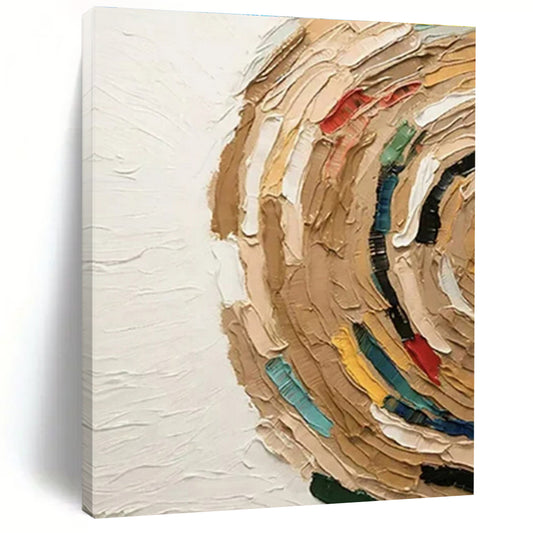 “Colorful Swirl in Beige”，Textured Abstract Style CT0663
