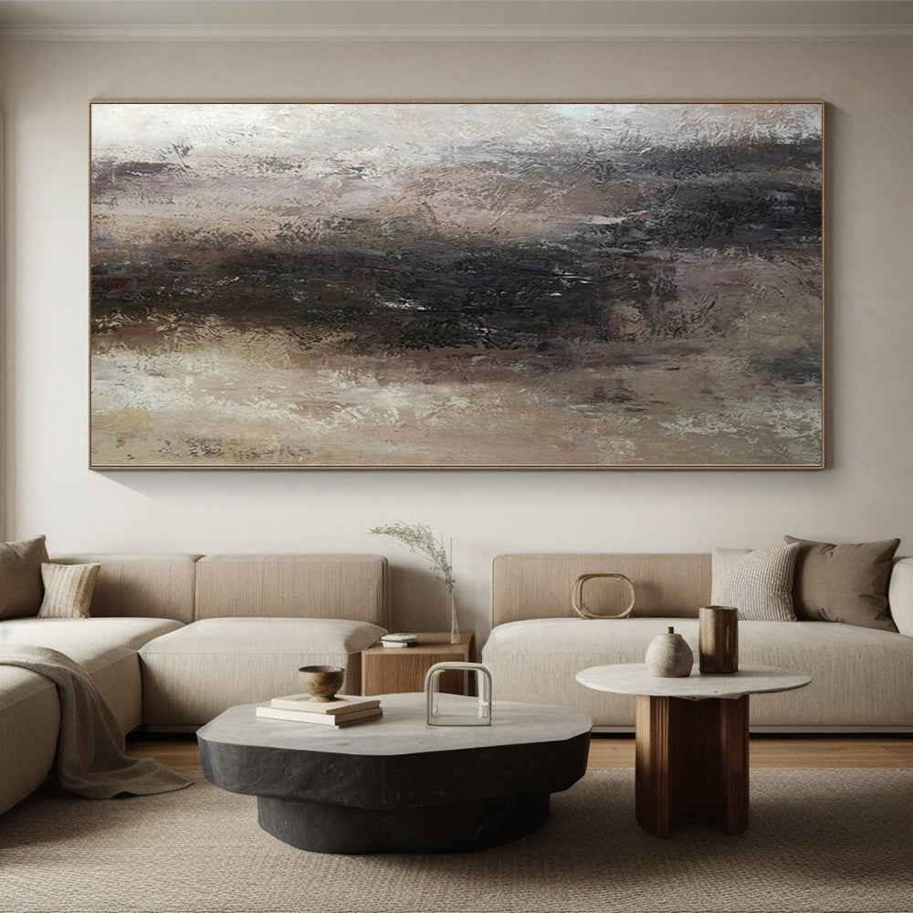 “Neutral Tones Abstract Gradient”，Subtle - Toned Abstract Painting CT0367