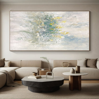 “Soft Yellow Floral Impressions” Abstract Acrylic Art CT0304