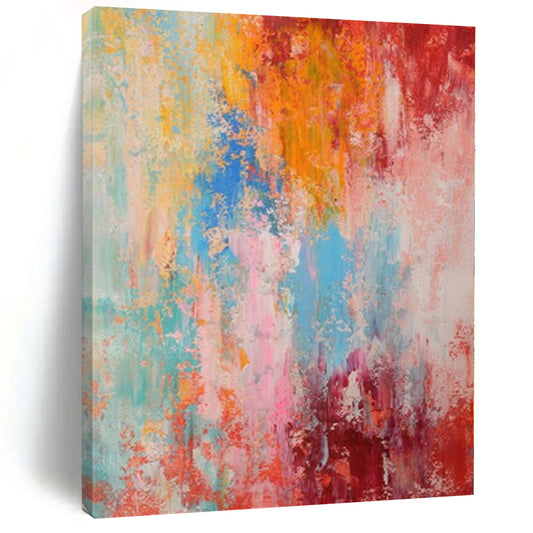 “Color Explosion Abstraction” - Abstract Art with Multicolored, Textured Patches CT0030