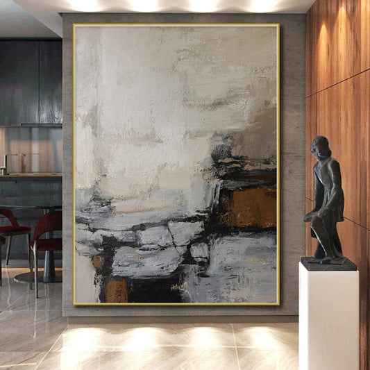 “Neutral - Toned Textured Abstraction” Abstract Acrylic Art CT0257