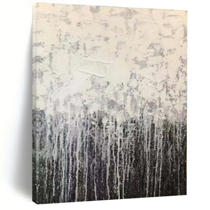 “Silver Dripping Curtains”，Abstract Expressionist Acrylic Art CT0566