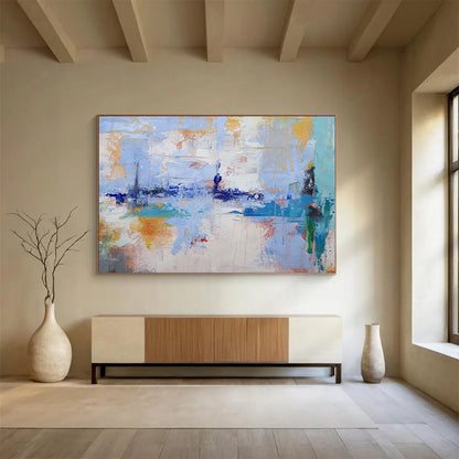 “Pastel Cityscape Whispers” – Abstract Impressionist Acrylic Painting CT1746