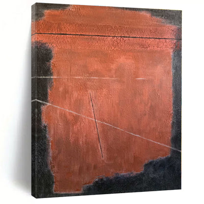 “Red - Black Geometric Abstraction” - Abstract Minimalist Art CT0457