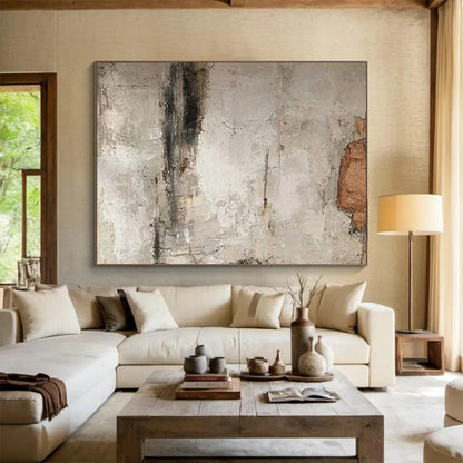 “Earthy Textured Gray” - Grays, browns; subtle, cracked - texture abstraction CT1625