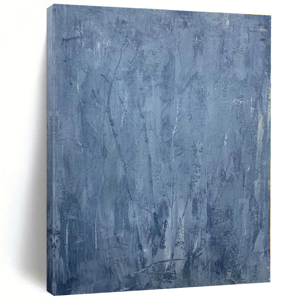 “Blue Textured Abstraction” - Abstract Expressionist Art CT0459