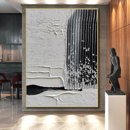 “Layered Gray - Black Textures” Abstract Acrylic Art CT0280