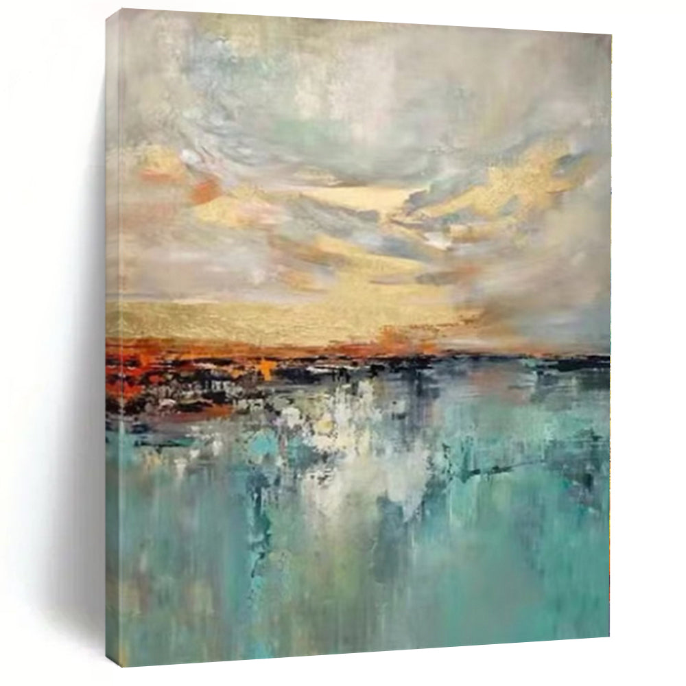 “Colorful Sky & Sea: Impressionistic Abstraction” - Abstract Seascape Painting CT0388