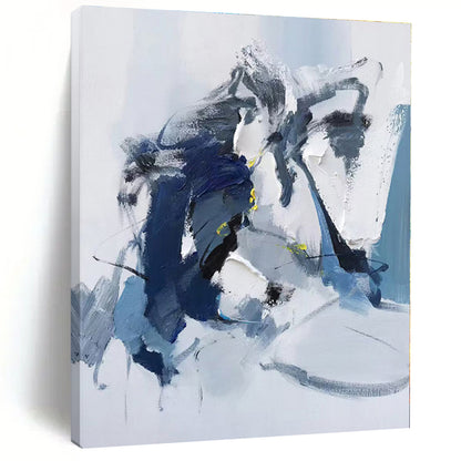 “Blue - White Abstract Figure” - Abstract Figurative Art CT0485
