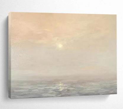 Seascape at dawn/dusk with a soft, glowing sun and calm waters CT1669